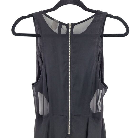 Divided H&M Gothic High Low Midi Maxi Dress 10 Black Sheer Side Cutout Punk - Picture 8 of 13